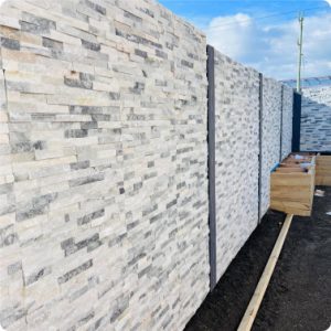 Grey marble stacked stone Perth | Auzzie Turf