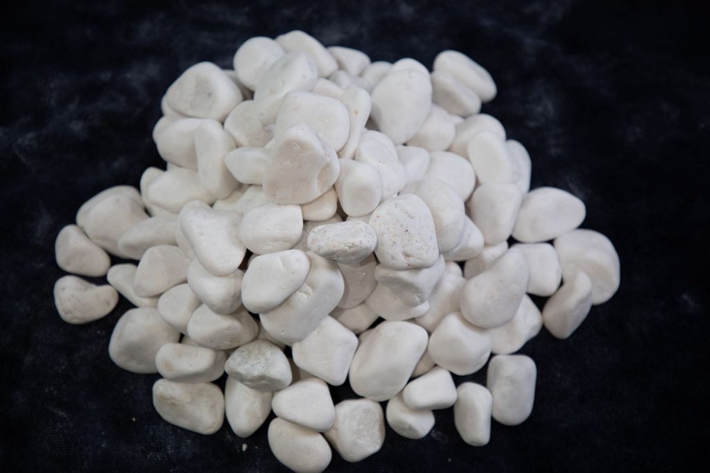 white polished pebbles for garden