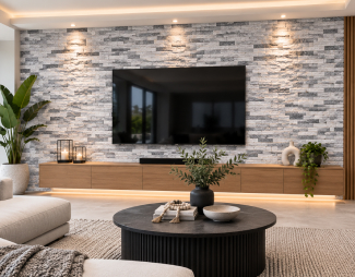 Interior Walls - Application of Stacked Stone