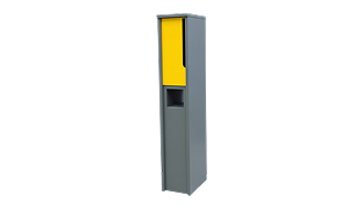 Freestanding Grey Yellow Letterbox
